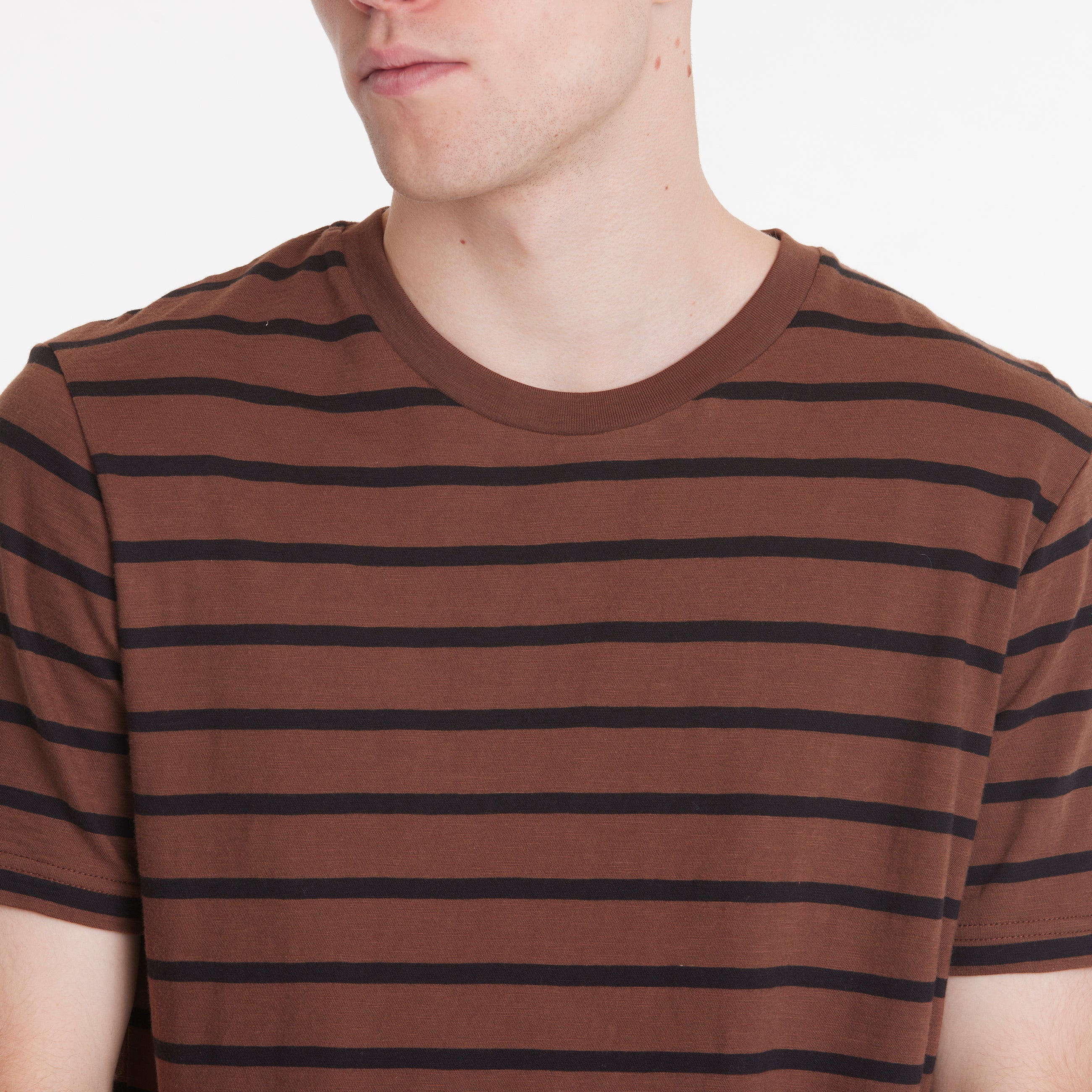 By Garment Makers Scott Striped Tee GOTS T-shirt SS 1258 Beaver
